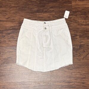 Renvy White Denim Mini Skirt